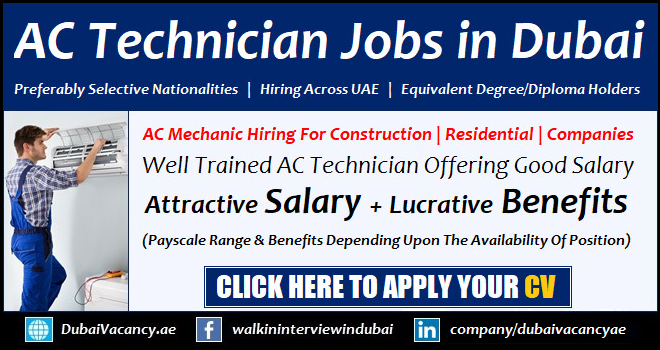 AC Technician Jobs in Dubai