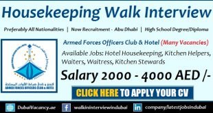 Armed Forces Officers Club Vacancies