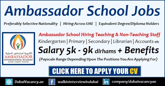 Ambassador School Sharjah Dubai Jobs