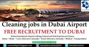 Cleaning jobs in Dubai Airport