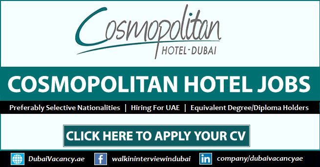 Cosmopolitan Hotel Dubai Careers