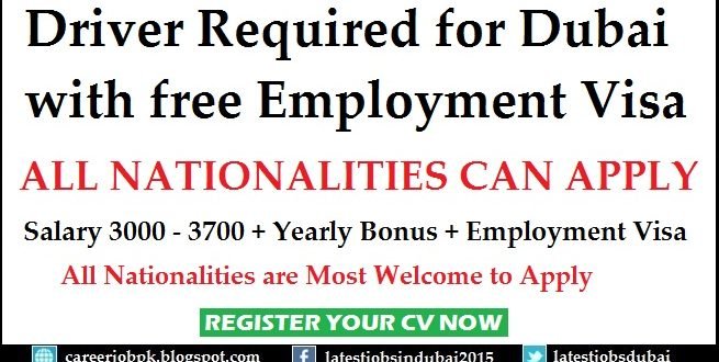 Driver jobs in Dubai with free Visa