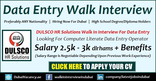 Dulsco Dubai Data Entry Jobs