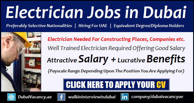 Electrician Jobs in Dubai & Abu Dhabi 2024 Walk in Interview 1 Electrician Jobs in Dubai