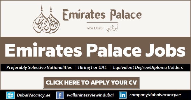 Emirates Palace Careers Abu Dhabi