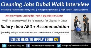 Female Cleaner Jobs in Dubai for Filipino Walk in Interview Latest