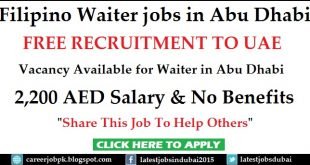 Filipino Waiter jobs in Abu Dhabi