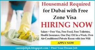 Housemaid jobs in Dubai with Free Zone Visa