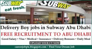 Motorcycle Delivery Boy jobs in Subway Restaurant Abu Dhabi