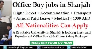 Office Boy jobs in Sharjah UAE