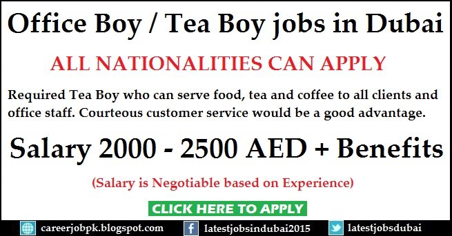Office Tea Boy jobs in Dubai
