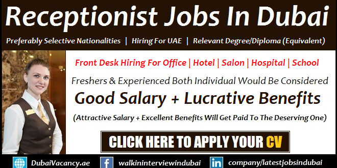 Receptionist Jobs in Dubai