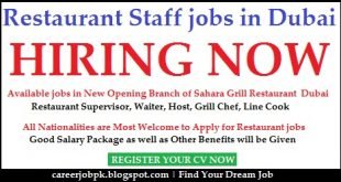 Restaurant Staff jobs in Dubai in Sahara Grill