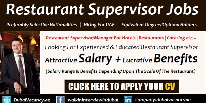 Restaurant Manager Jobs in Dubai