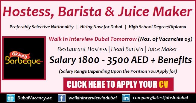 Restaurant Vacancies in Dubai Walk in Interview Tomorrow 3 Vacancies 1