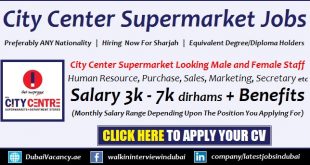 Sharjah City Center Job Vacancy