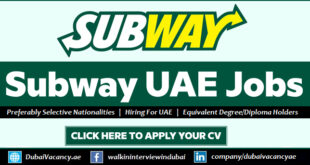Subway UAE Careers