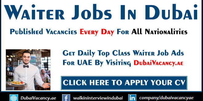 Waiter Jobs in Dubai