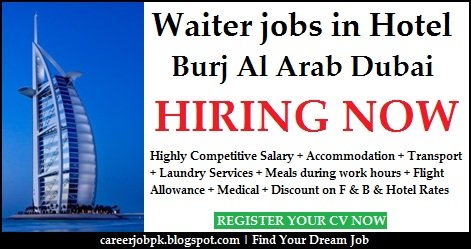 Waiter jobs in Hotel Burj Al Arab Dubai